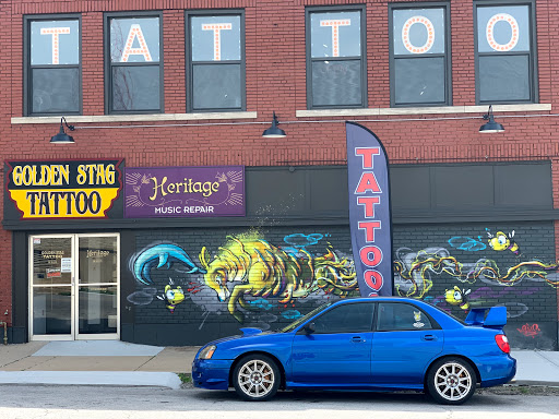 Explore wrap around tattoo ideas, creative tattoo ideas in Kansas City, available at Golden Stag Tattoo and Gallery