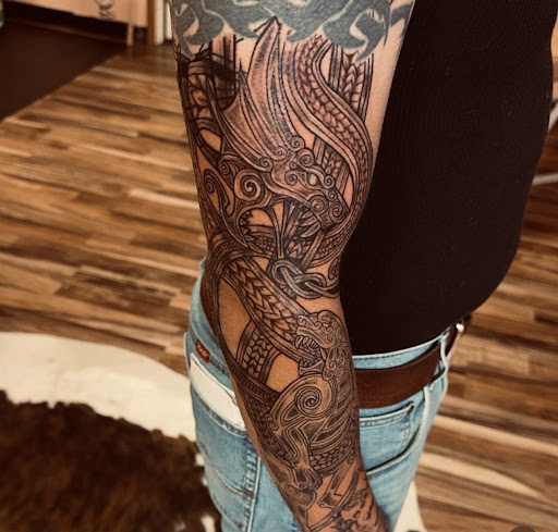 Explore mexican sleeve tattoo ideas, creative tattoo ideas in Johnstown, available at Pimp My Hide Tattoo Studio