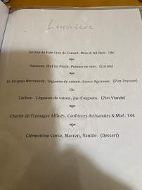 Restaurant L'ouvrière à Availles-en-Châtellerault (la carte)