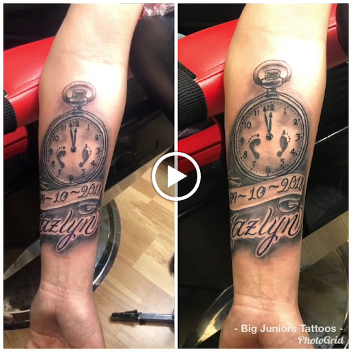 Explore husband name tattoo ideas, creative tattoo ideas in Baytown, available at Big Juniors Tattoos