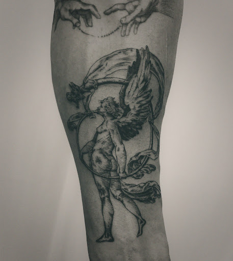 Explore behind the ear tattoo ideas, creative tattoo ideas in Seattle, available at Off-Gray Studio