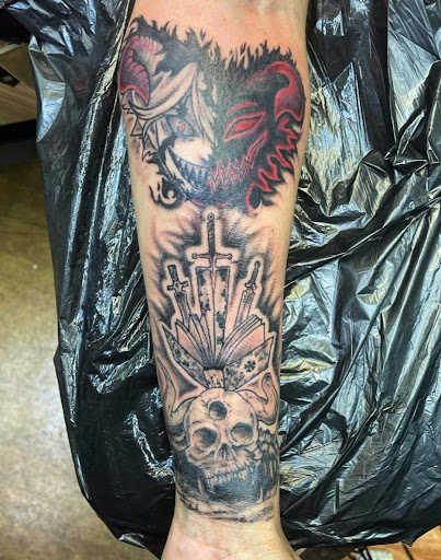 Explore christian sleeve tattoo ideas male, creative tattoo ideas in Syracuse, available at Goblins Den Tattoo