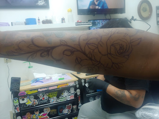 Explore rip cross tattoo ideas, creative tattoo ideas in Fort Worth, available at Fort Worth Tattoo Shop