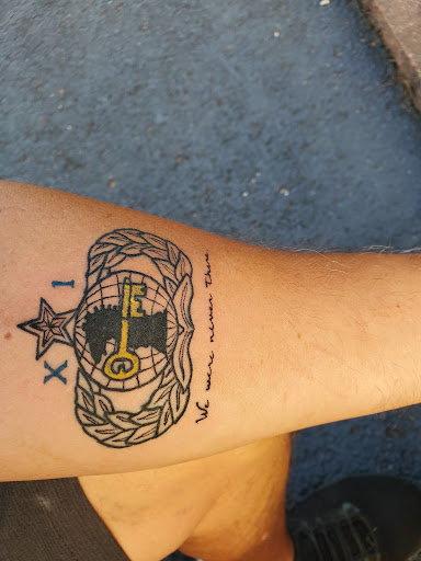 Explore punk rock tattoo ideas, creative tattoo ideas in Elizabethtown, available at Modern Age Tattoo Co