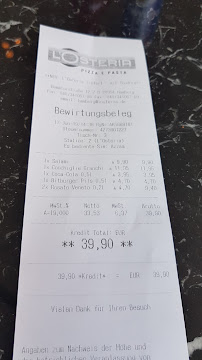 L’Osteria Pizza Hamburg à Hamburg menu