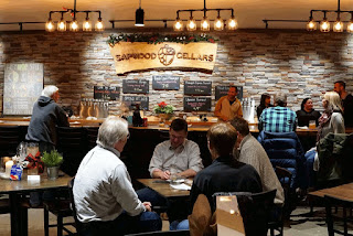 A row of beer taps