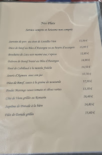 Carte du Restaurant l'Ecu d'Or à Le Puy-en-Velay