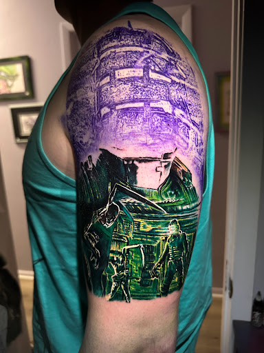 Explore half sleeve flower tattoo ideas, creative tattoo ideas in Fond Du Lac, available at Underground Ink