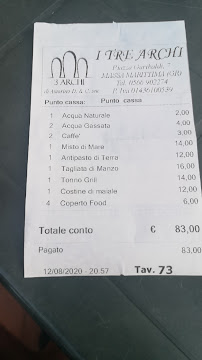 Ristorante I Tre Archi à Massa Marittima menu
