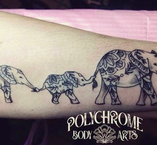 Explore tattoo ideas son, creative tattoo ideas in Keene, available at Polychrome Body Arts