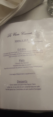 Menu du La croix couverte à Mayenne