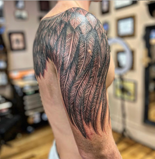 Explore hydrocephalus tattoo ideas, creative tattoo ideas in Englewood, available at Flamingo Noir Collective