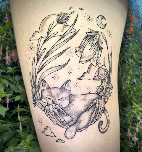 Explore womens sternum tattoo ideas, creative tattoo ideas in Las Vegas, available at Black Sacrament Tattoo