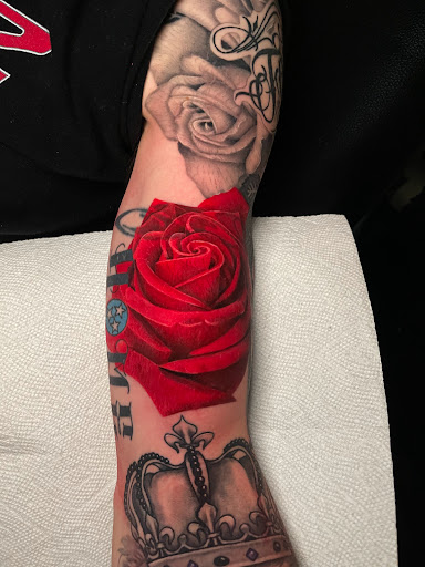 Explore forearm cover up tattoo ideas, creative tattoo ideas in Hartselle, available at Kingdom Minds Ink