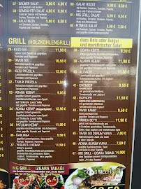 Menu / carte de MG Grill Holzkohlespezialitäten Salzgitter à Salzgitter