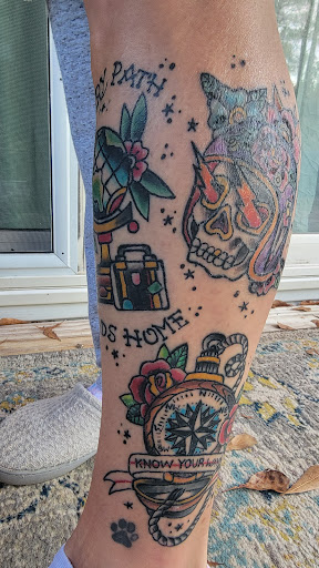 Explore tribal lion tattoo ideas, creative tattoo ideas in Ozark, available at Tooth & Nail Tattoo & Piercing