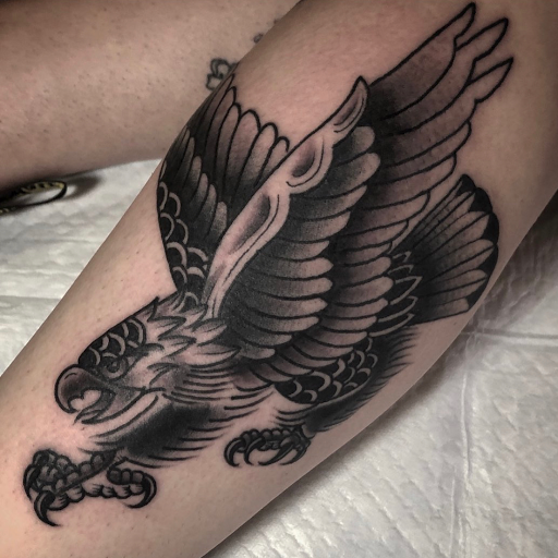 Explore calf muscle tattoo ideas, creative tattoo ideas in Sacramento, available at 13 MAG TATTOO