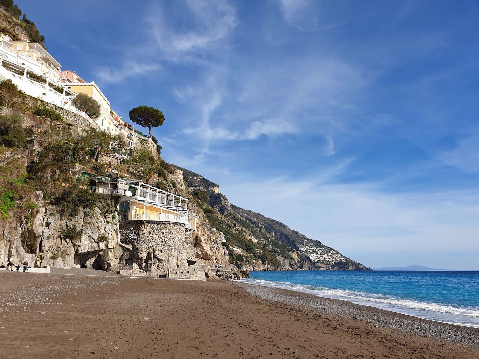 Photo of Fornillo Beach surrounded by mountains