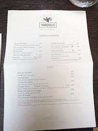 Menu / carte de Tambouille à Boulogne-Billancourt