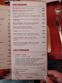 La Paella à Paris menu