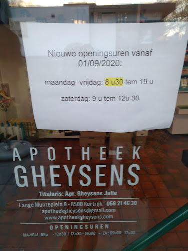 Beoordelingen van Apotheek Gheysens Julie in Kortrijk - Apotheek