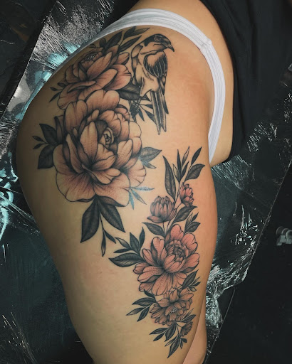 Explore leg tattoo ideas black male, creative tattoo ideas in Greer, available at Inkslingers Electric Tattooing