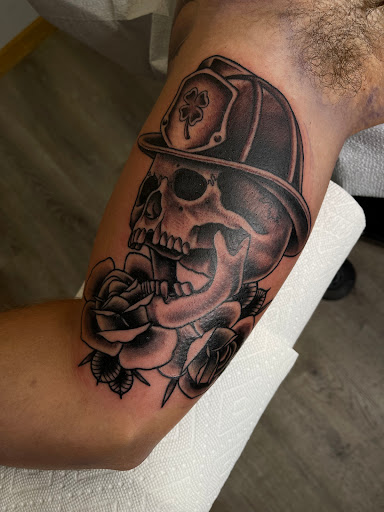 Explore ancient greek tattoo ideas, creative tattoo ideas in Lawrence, available at Black Chapel Tattoo