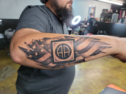 Explore lady justice tattoo ideas, creative tattoo ideas in Venice, available at Ministry of Ink Tattoo & Piercing