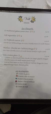 Restaurant Velli à Saint-André carte