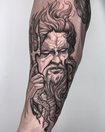 Explore leg tattoos idea, creative tattoo ideas in Manassas, available at Visionaries Tattoo Studio