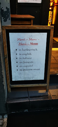 Treffpunkt Berlin à Berlin menu