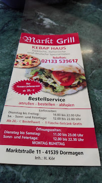 Restaurant turc Hamide Markt-Grill à Dormagen (le menu)