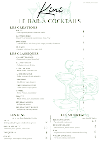 Carte du Kini Cuisine & Cocktails à Soorts-Hossegor