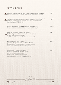 Menu / carte de Ristorante Nabucco à Milan