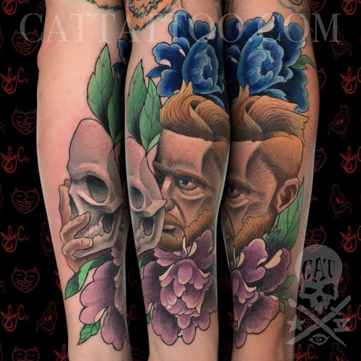 Explore shell tattoo ideas, creative tattoo ideas in Addison, available at Cat Tattoo