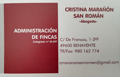 Información y opiniones sobre C. Marañón San Román. Admon Fincas. Colegiado n. 39.597 de Benavente
