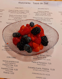 Restaurant Tobià de Zeli à Alba (le menu)