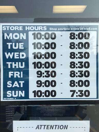 Sporting Goods Store «Big 5 Sporting Goods - Simi Valley», reviews and photos, 1203 E Los Angeles Ave, Simi Valley, CA 93065, USA