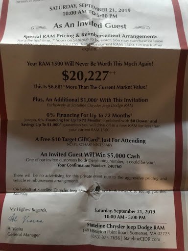 Car Dealer «Somerset Chrysler Jeep Dodge and Ram», reviews and photos, 1491 Brayton Point Rd, Somerset, MA 02725, USA