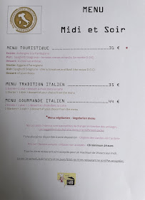 Menu / carte de Davisto Restaurant Italien à Nice