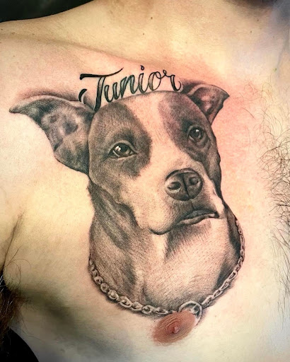 Explore upper arm men tattoo ideas, creative tattoo ideas in Peoria, available at Mad Tatter Kustoms