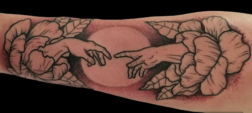 Explore chest and arm tattoo ideas, creative tattoo ideas in Bogota, available at Lolas Tattoo Shop
