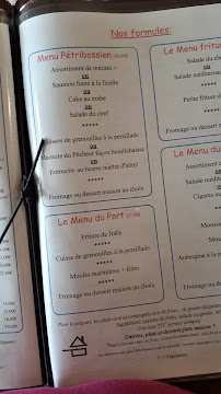 Le Restaurant du Port à Saint-Pierre-de-Bœuf menu