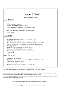 Menu / carte de Les Embruns à Mers-les-Bains