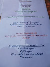 Restaurant français Restaurant La Flambée à Bonnieux (le menu)