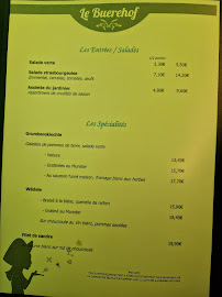 Menu / carte de Restaurant Buerehof à Entzheim