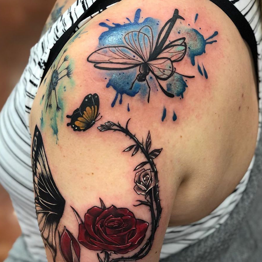 Explore male leg tattoo ideas, creative tattoo ideas in Aledo, available at Elevated Tattoo & Piercing