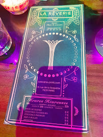 La Reverie - Bar Restaurant Club à Paris menu