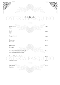 Osteria Pasquino à Rome menu