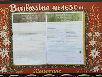 Menu / carte de Chalet d'Alpage de Barbossine à Châtel